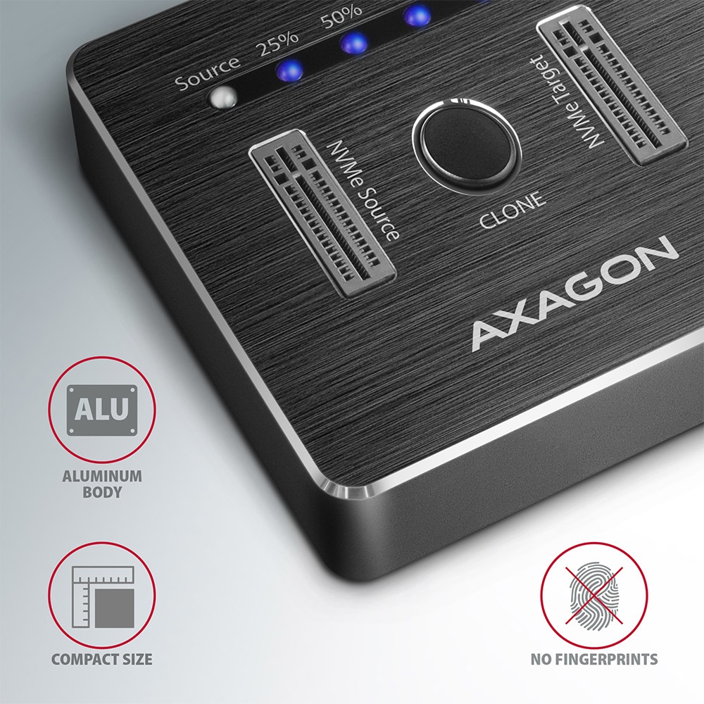 Axagon ADSA-M2C Docking Station per SSD M.2 - USB 3.2 Gen 2 (3.1 Gen 2) Type-C, Velocità fino a 10 Gbit/s, Alluminio