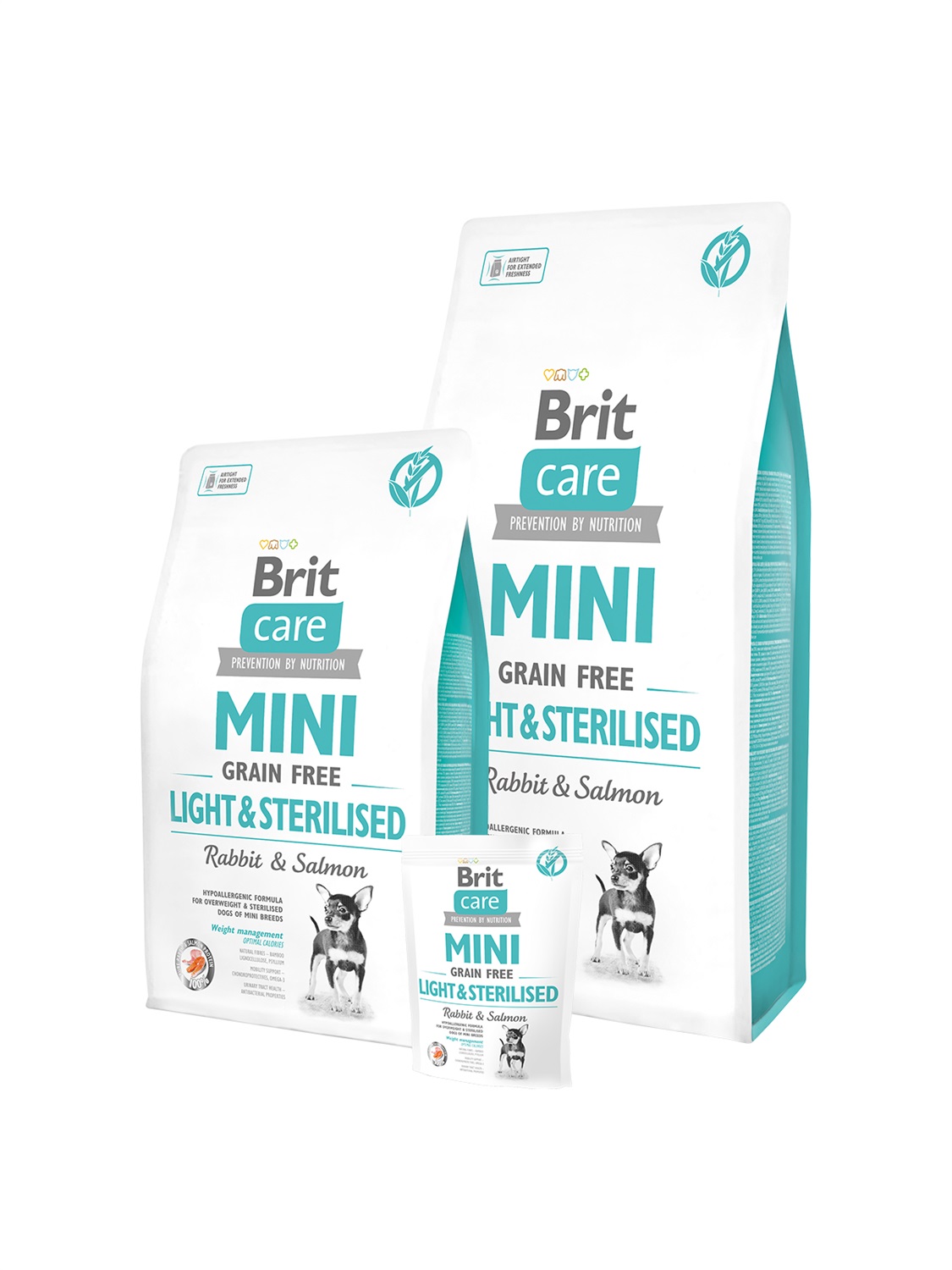 Brit Care Mini Grain Free Light & Sterilised Crocchette per Cani - Coniglio e Salmone - 7 kg - Ipoallergeniche e Senza Cereali
