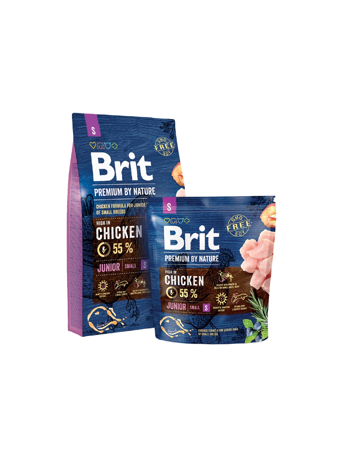 BRIT Premium By Nature Junior S 8 kg - Alimento Completo per Cuccioli di Taglia Piccola con Pollo