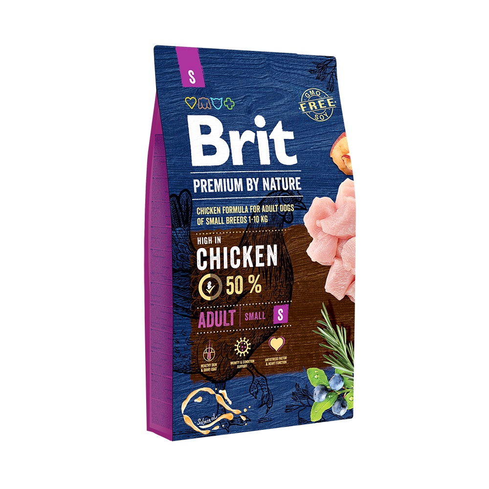 Brit Premium By Nature Cibo Secco per Cani Adulto Piccola Taglia Pollo 1 kg - Alimento Completo con Pelle Sana e Pelo Lucido