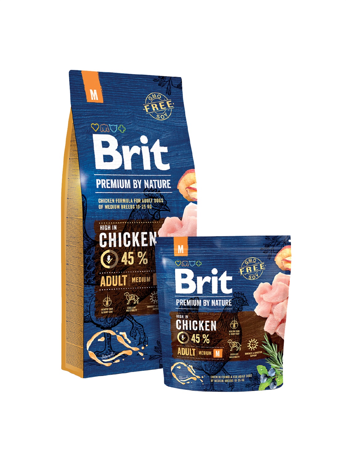 Brit Premium by Nature Adult M 15 kg Adulto Mela, Pollo, Mais