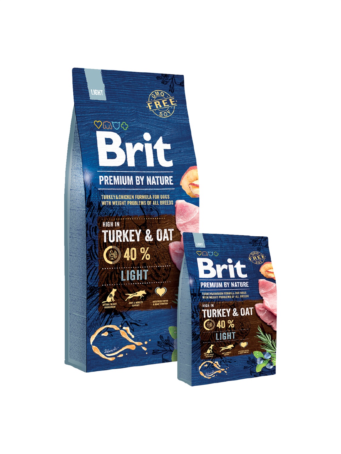 Brit Premium by Nature Light Cibo Secco per Cani 15 kg con Tacchino e Avena - Supporto per Cani in Sovrappeso