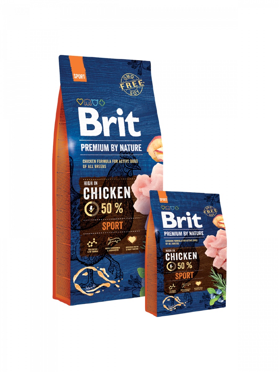 Brit Premium By Nature Sport Cibo Secco per Cani Adulto 15 kg - Pollo Alta Energia
