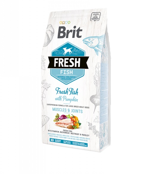 Brit Fresh Fish with Pumpkin 2,5 kg - Alimento Olistico Super Premium per Cani Adulti di Taglia Media e Grande con Pesce Fresco e Zucca