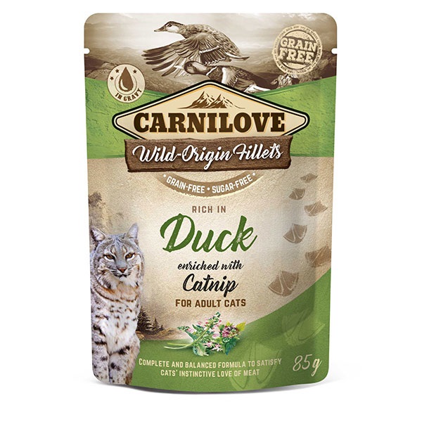 Carnilove Cibo Umido per Gatti Adulto 85 g - Anatra e Pollo, Senza Cereali, 100% Naturale