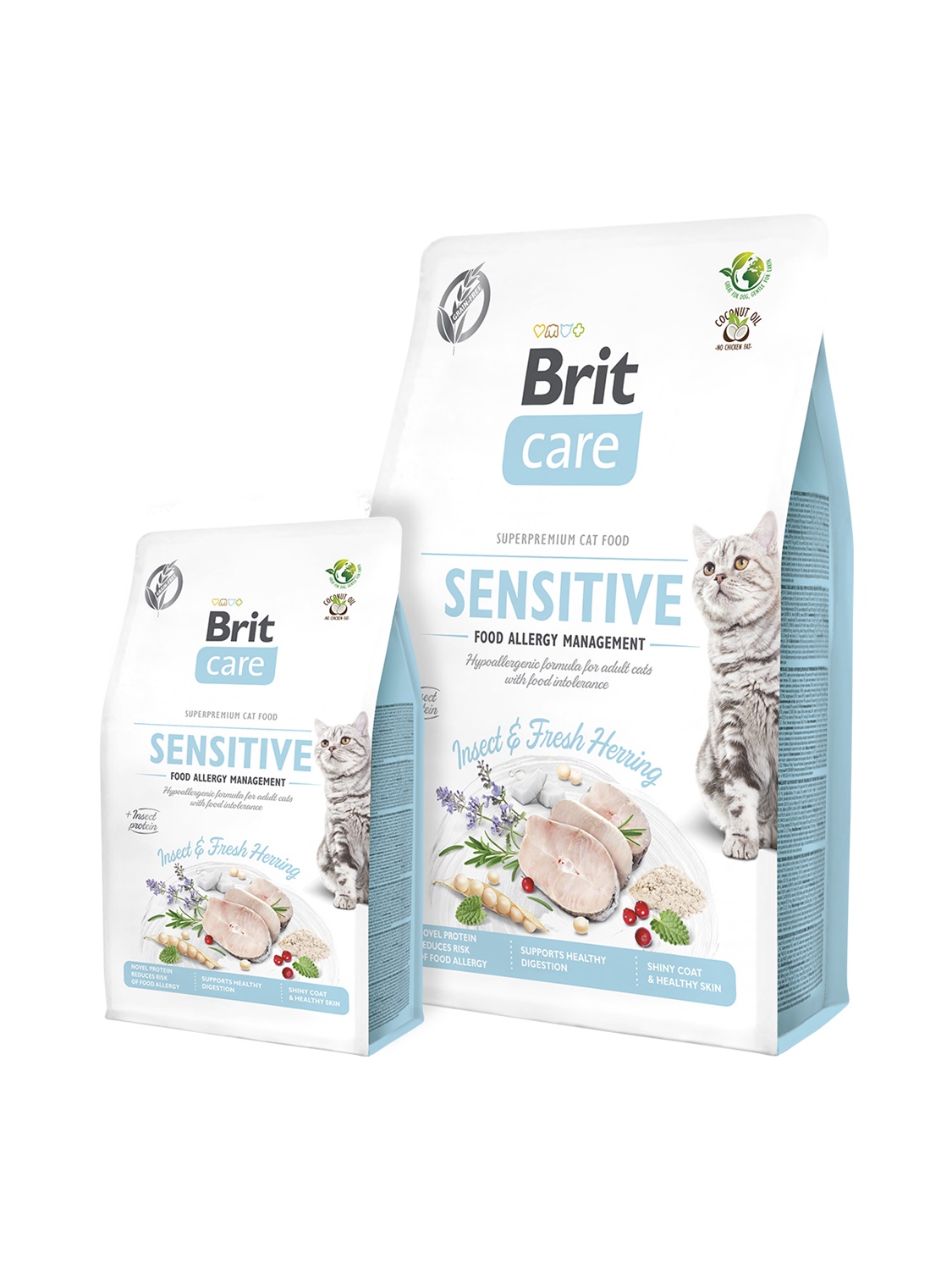 Brit Care Cat Grain-Free Sensitive 7 kg - Cibo secco ipoallergenico per gatti adulti con tacchino fresco e salmone, senza cereali e facilmente digeribile