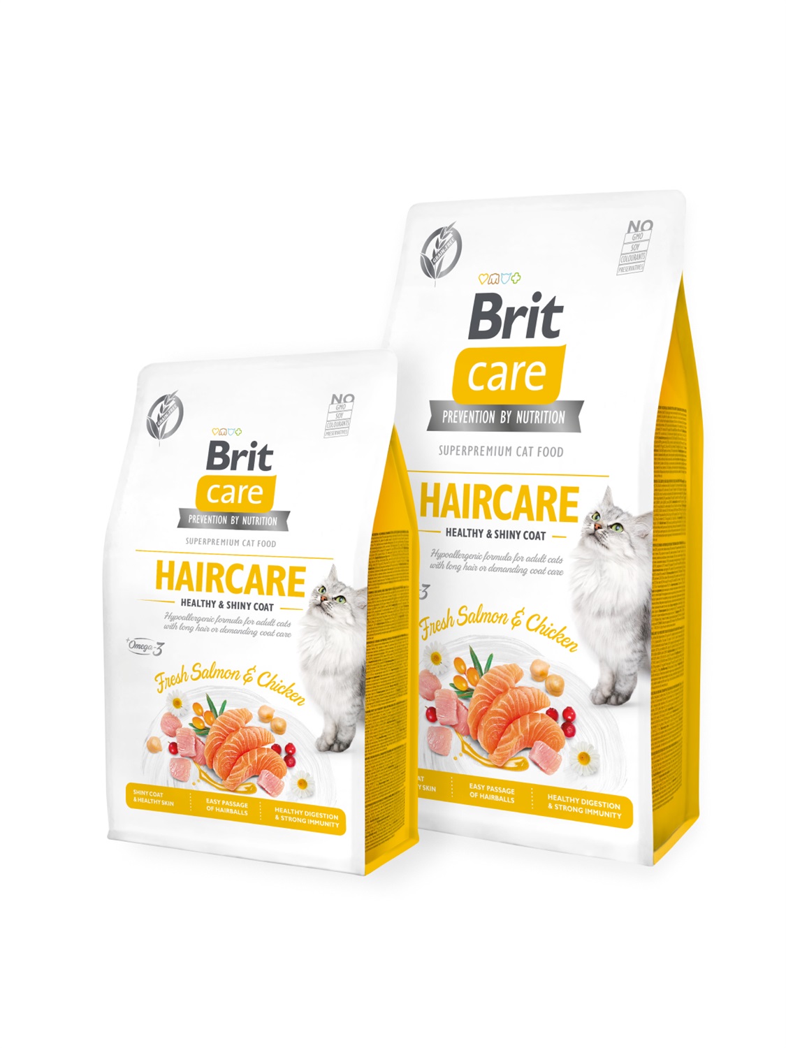Brit Care Haircare Cibo Secco per Gatti Adulto - Salmone Fresco e Pollo Grain Free 7 kg