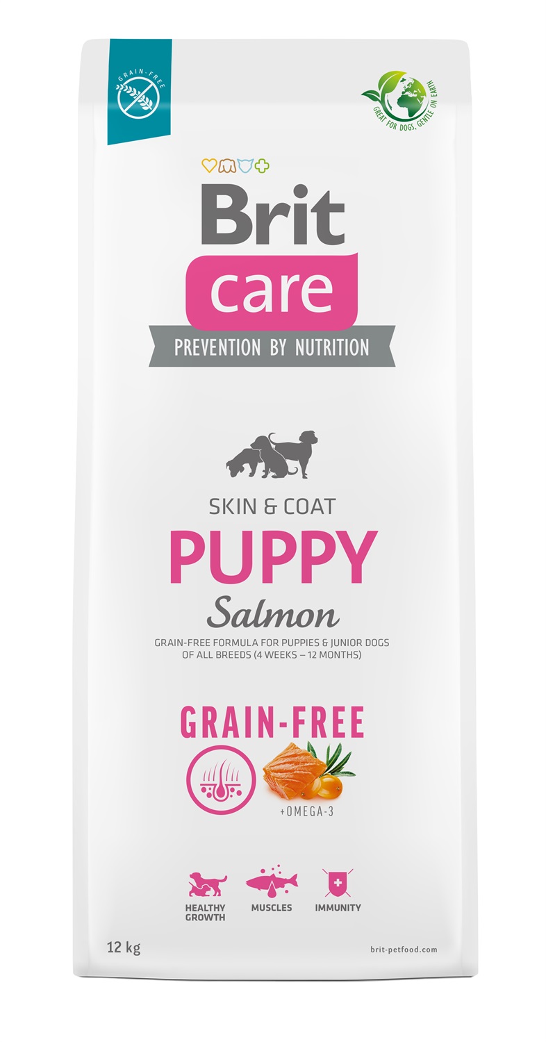 Brit Care Puppy Grain Free Salmone e Patate - Cibo Secco Completo per Cuccioli, 12 kg