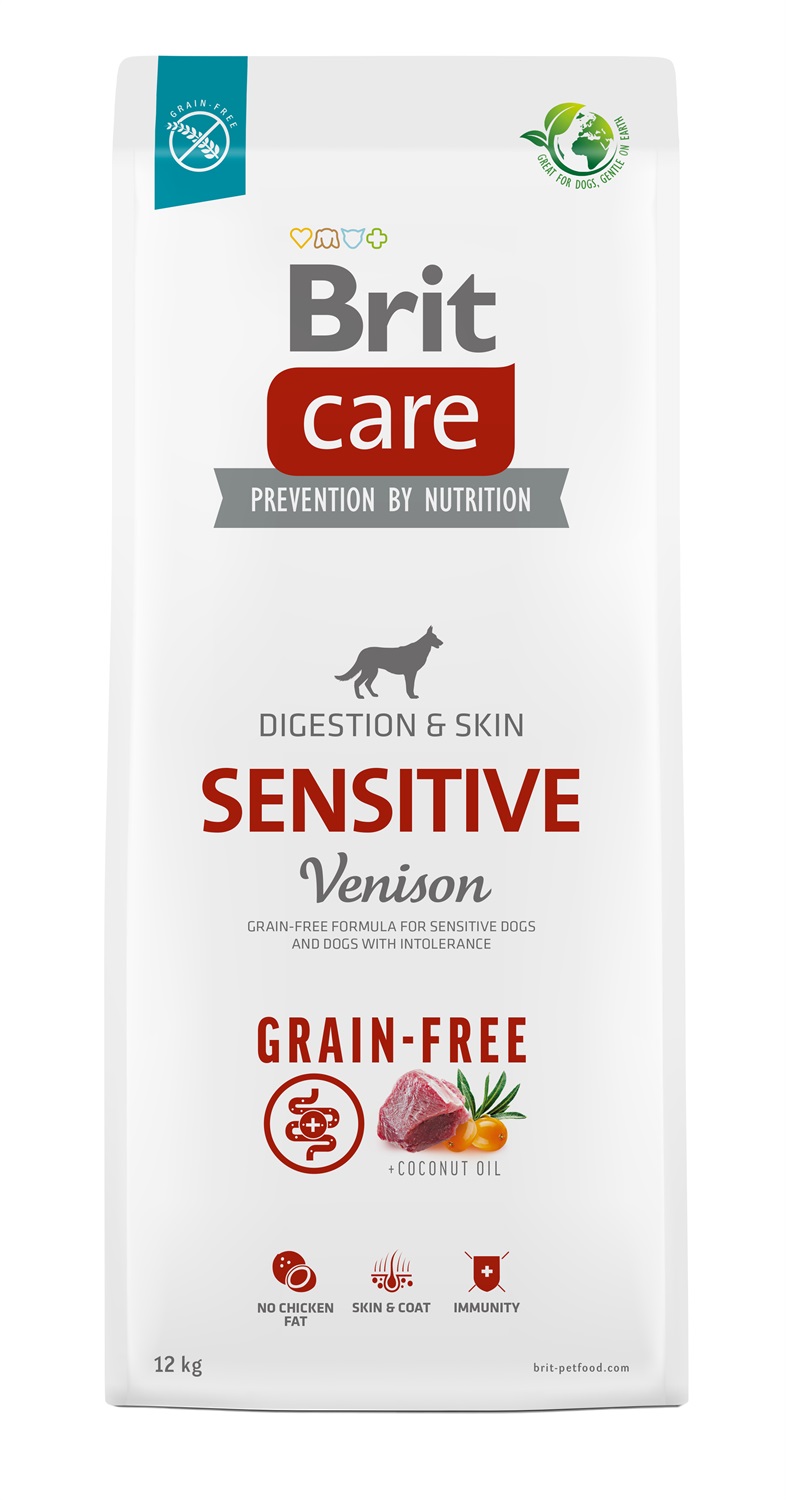 Brit Care Grain Free Sensitive Cervo e Patate 12 kg - Crocchette Ipoallergeniche per Cani Adulti con Intolleranze Alimentari