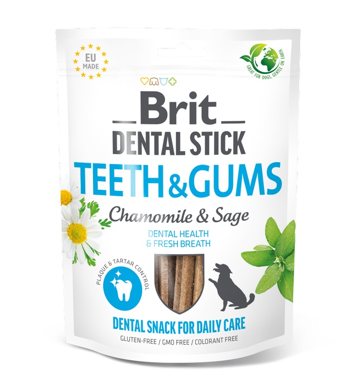 Brit Care Dental Stick per Cani - Snack Denti & Gengive con Camomilla e Salvia - 251 g (7 pz)