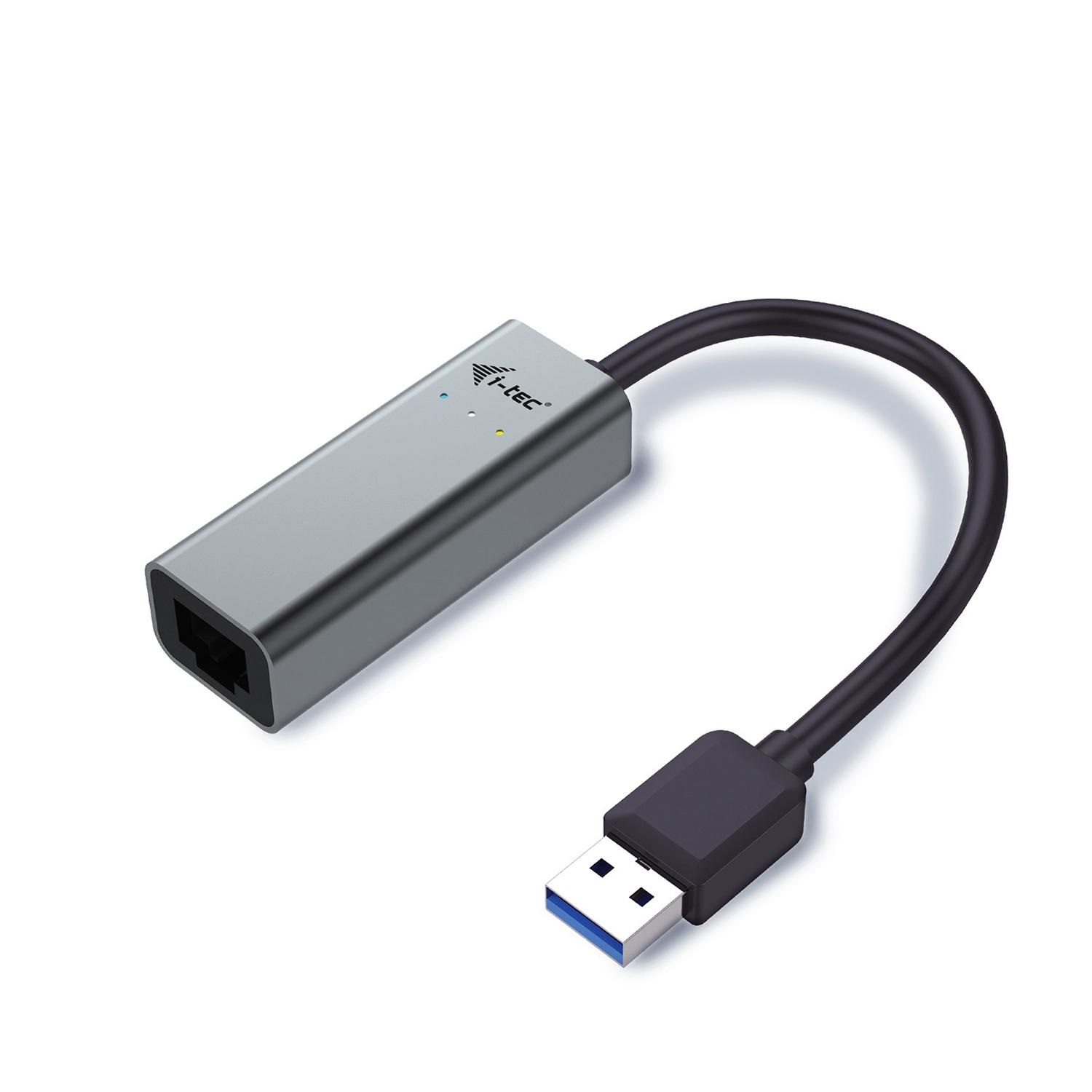 i-tec U3METALGLAN Scheda di Rete e Adattatore Ethernet USB 3.0 1000 Mbit/s - Nero e Grigio