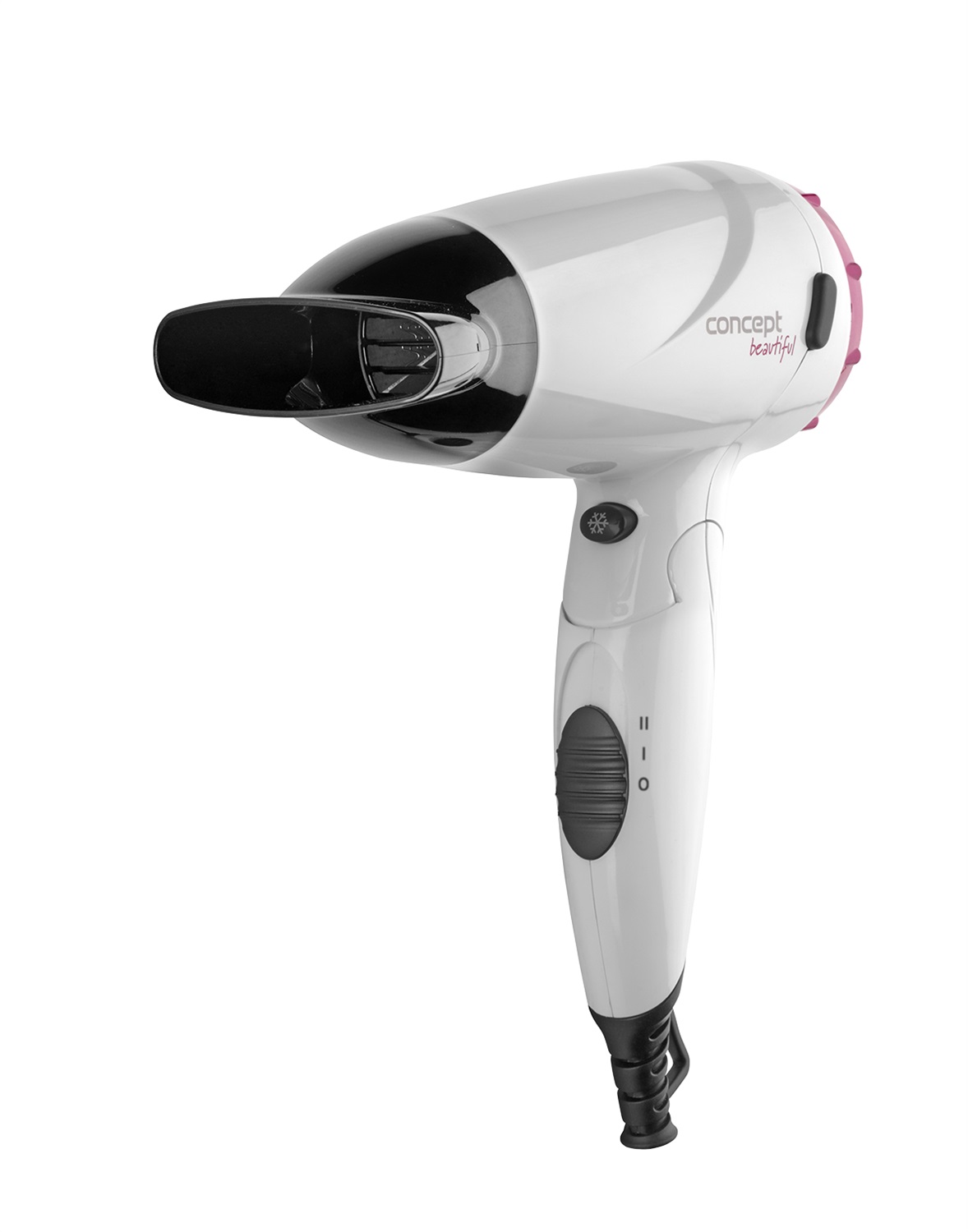 Concept Beautiful VV5740 Asciugacapelli 1500 W Rosa/Bianco con Manico Pieghevole e Diffusore