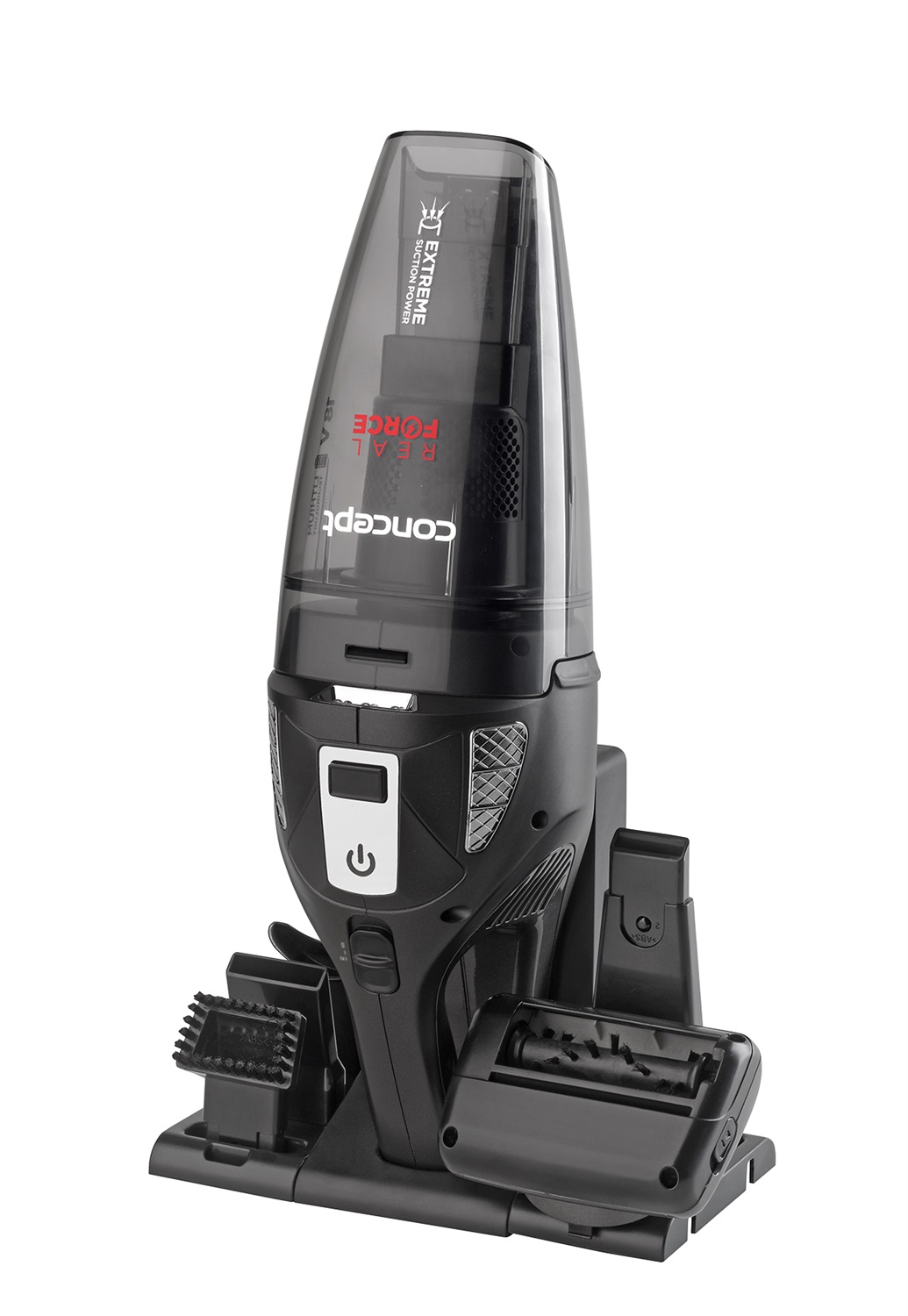 Concept VP4380 Aspirapolvere a Mano Senza Filo Real Force 18,5 V, Nero, 0,45 Litri, Senza Sacchetto