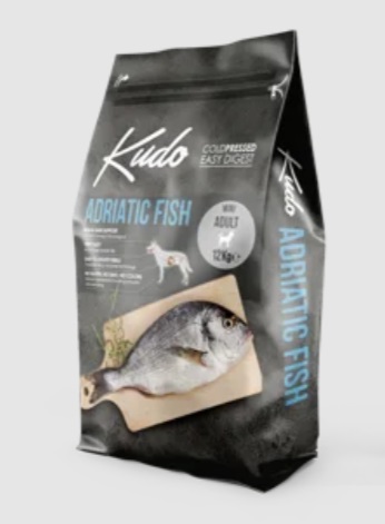 Kudo Adriatic Fish Medium Maxi Adult - Alimento Secco Pressato a Freddo per Cani - Sacco da 12 kg