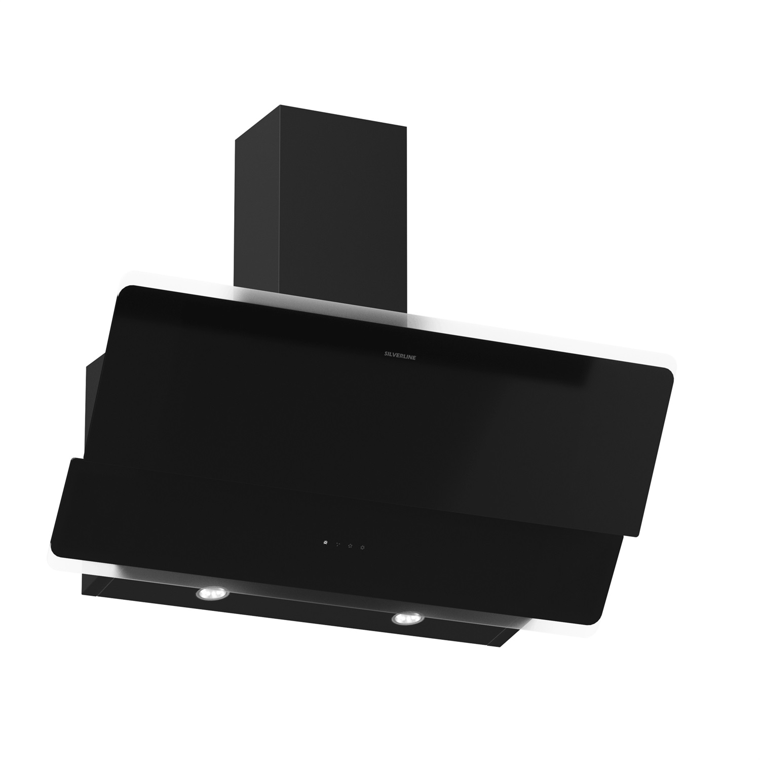 Silverline 3490 OSLO Cappa Aspirante a Parete 90 cm Nero 648 m³/h Classe A con Illuminazione LED e Controllo Touch