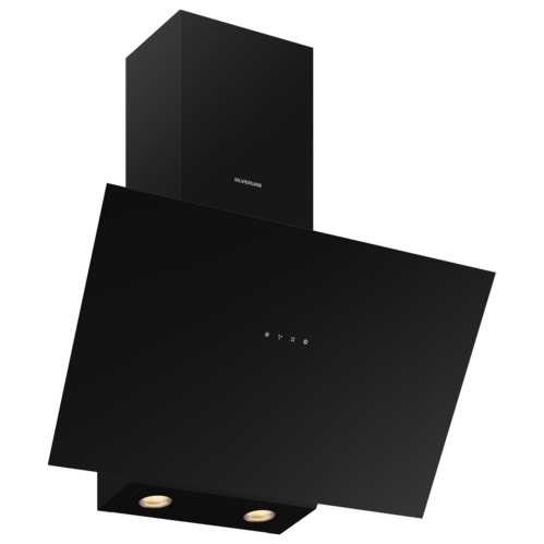 Silverline 3481.6.733.01 Eco Cappa Aspirante a Parete 60 cm Nero, Potenza 398 m³/h, Classe A, Controllo Touch, Illuminazione LED
