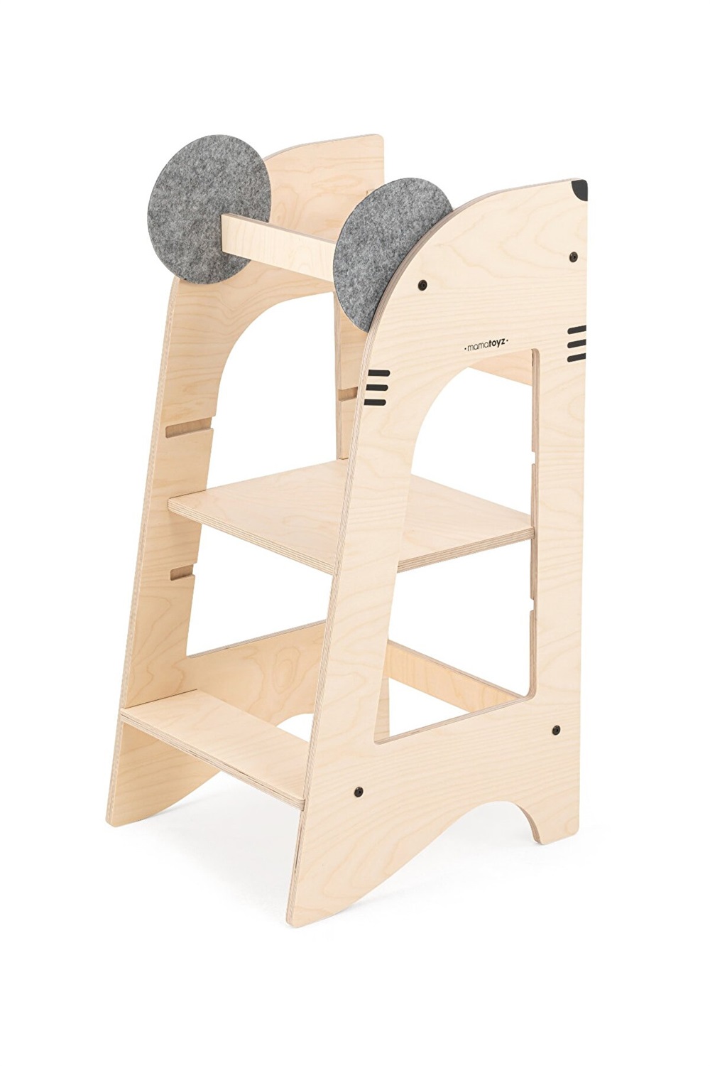 Mamatoyz Torre di Apprendimento Kule Topo in Legno Naturale Multistrato di Betulla - 3 Altezze Regolabili, Sicura e Ideale per Bambini da 12 Mesi a 5 Anni
