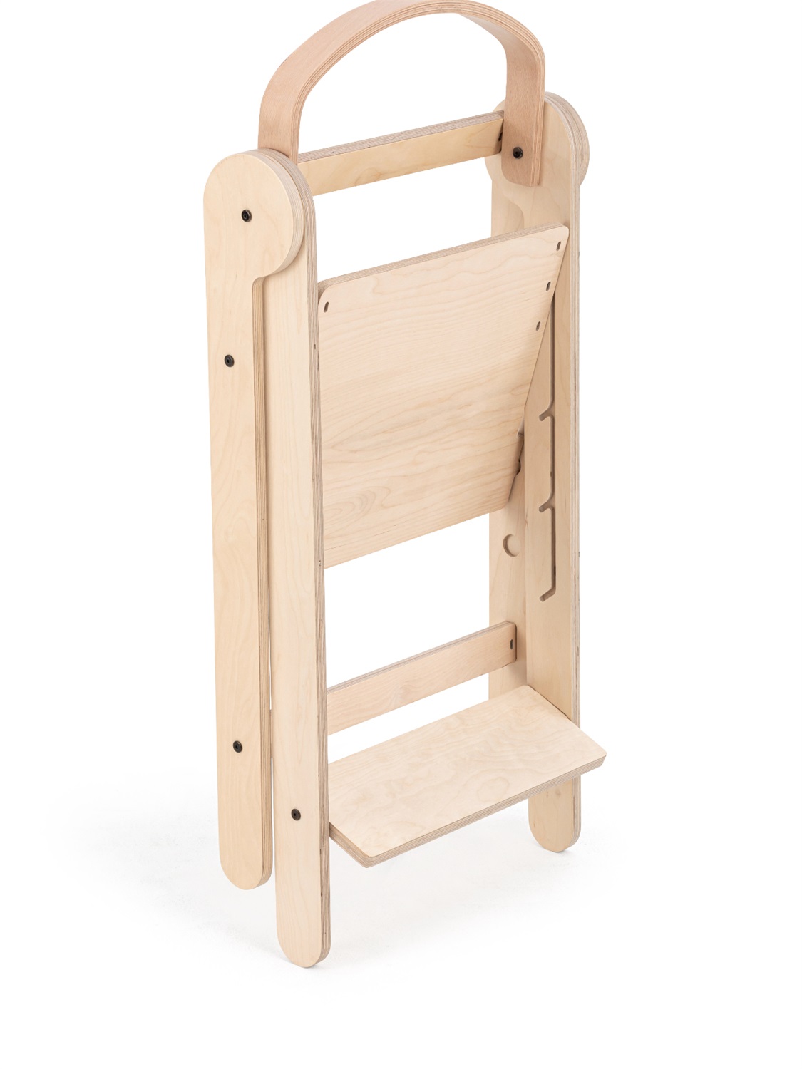 Mamatoyz Torre di Apprendimento Pieghevole in Legno di Betulla - Multiuso, Regolabile in 3 Altezze, Sicura per Bambini da 12 Mesi a 5 Anni