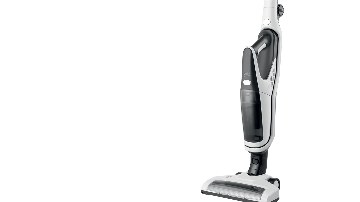 Beko VRT61818VW Scopa Elettrica 2 in 1 Ricaricabile Senza Sacchetto con Aspirabriciole Estraibile, Bianco, 18V, 60min, HEPA, 0.5 Litri