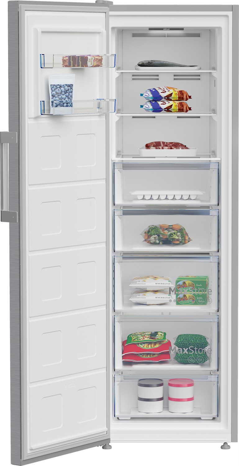 Beko B3RMFNE314XB Congelatore Verticale Libera Installazione in Acciaio Inox - Capacità 286 L, Dimensioni 185 x 60 cm