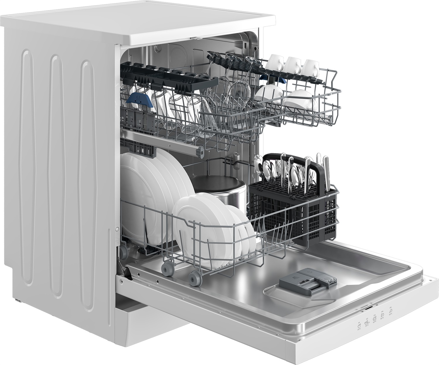 Beko BDFN15D431W: Lavastoviglie a Libera Installazione 60 cm, 14 Coperti, Classe D, 45 dB, Cestello Superiore Regolabile e Cestello Portaposate Scorrevole