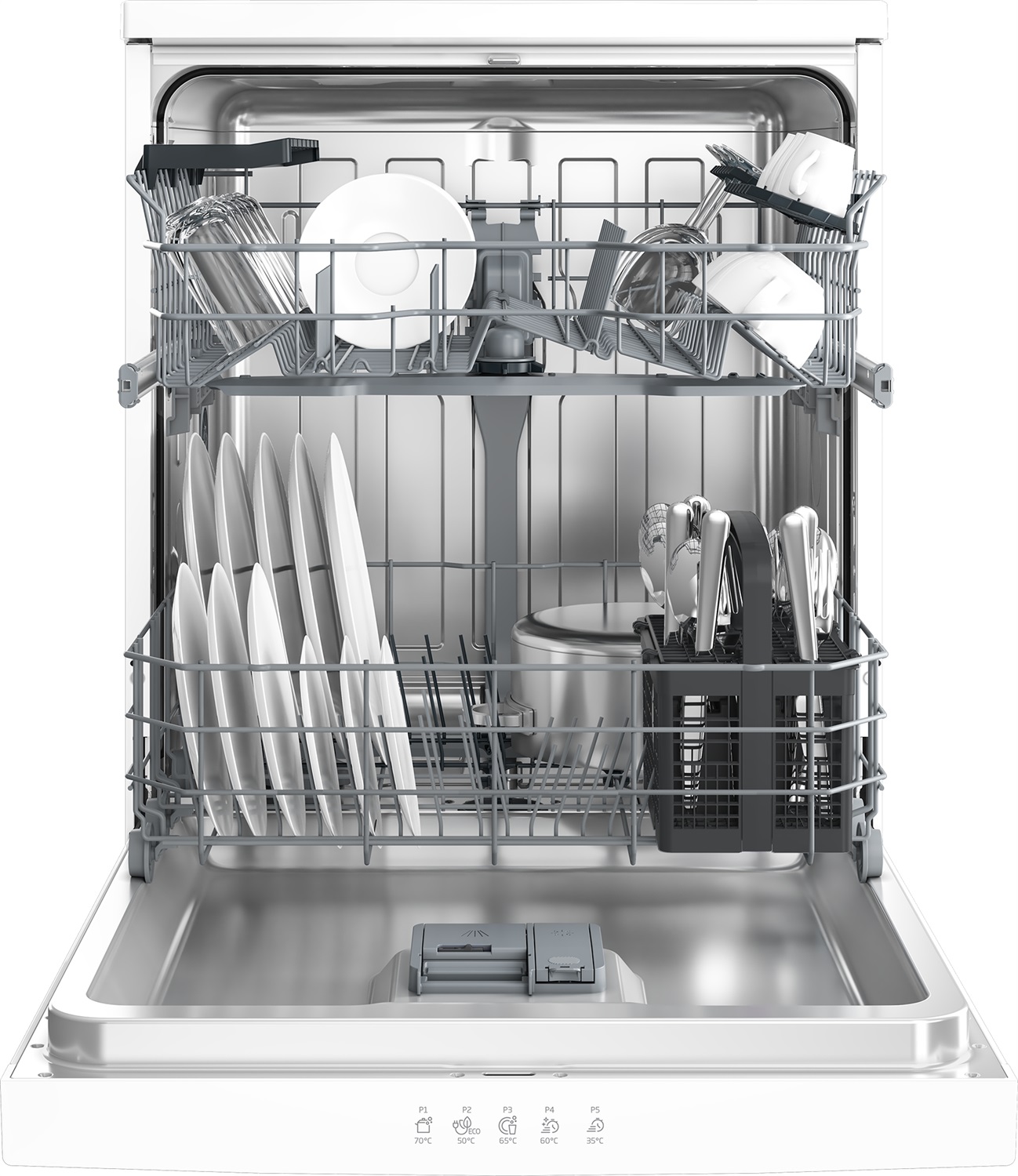 Beko BDFN15D431W: Lavastoviglie a Libera Installazione 60 cm, 14 Coperti, Classe D, 45 dB, Cestello Superiore Regolabile e Cestello Portaposate Scorrevole