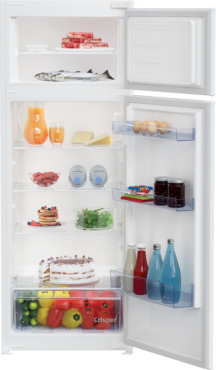 Beko BDSA250K4SN Frigorifero da Incasso Doppia Porta Statico 220 Litri Classe E h 145 cm Bianco