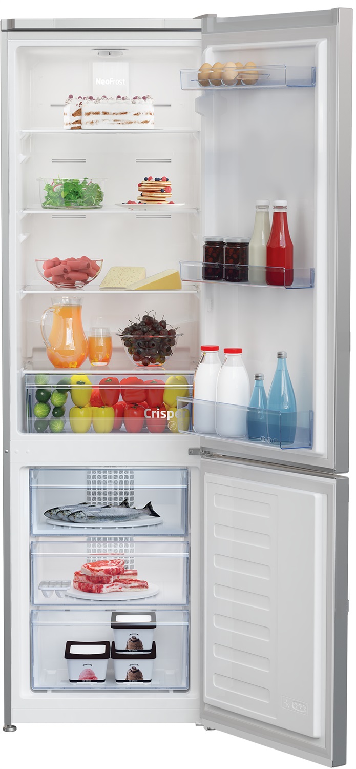 Beko RCNA305K40SN: Frigorifero Combinato Argento, Total No-Frost, 266L, Classe E, 54 cm