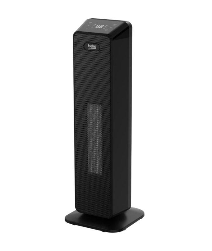 Beko RHP7120B Termoventilatore a Torre Elettrico con Telecomando, Potenza 2000W, Tecnologia Ceramica, 4 Modalità, Protezione da Surriscaldamento, Colore Nero