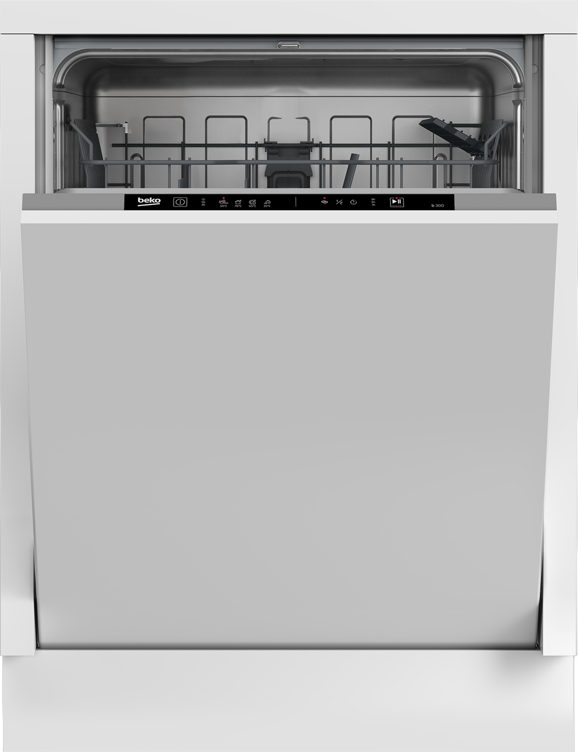 Beko B300 Lavastoviglie a Scomparsa Totale 60 cm, 13 Coperti, Classe D, 49 dBA, 4 Programmi, Display LED