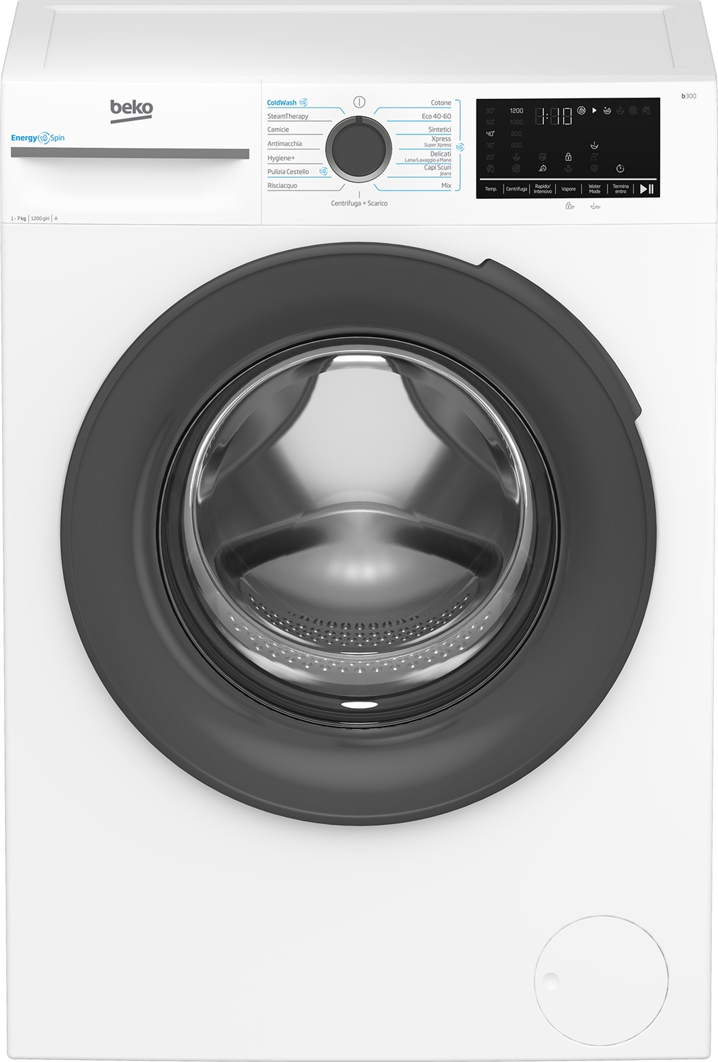 Beko BMWSU4721A: Lavatrice Slim 7Kg Frontale, Classe A, 1200 giri/min, Profondità 49.6 cm, Tecnologia EnergySpin, Vapore