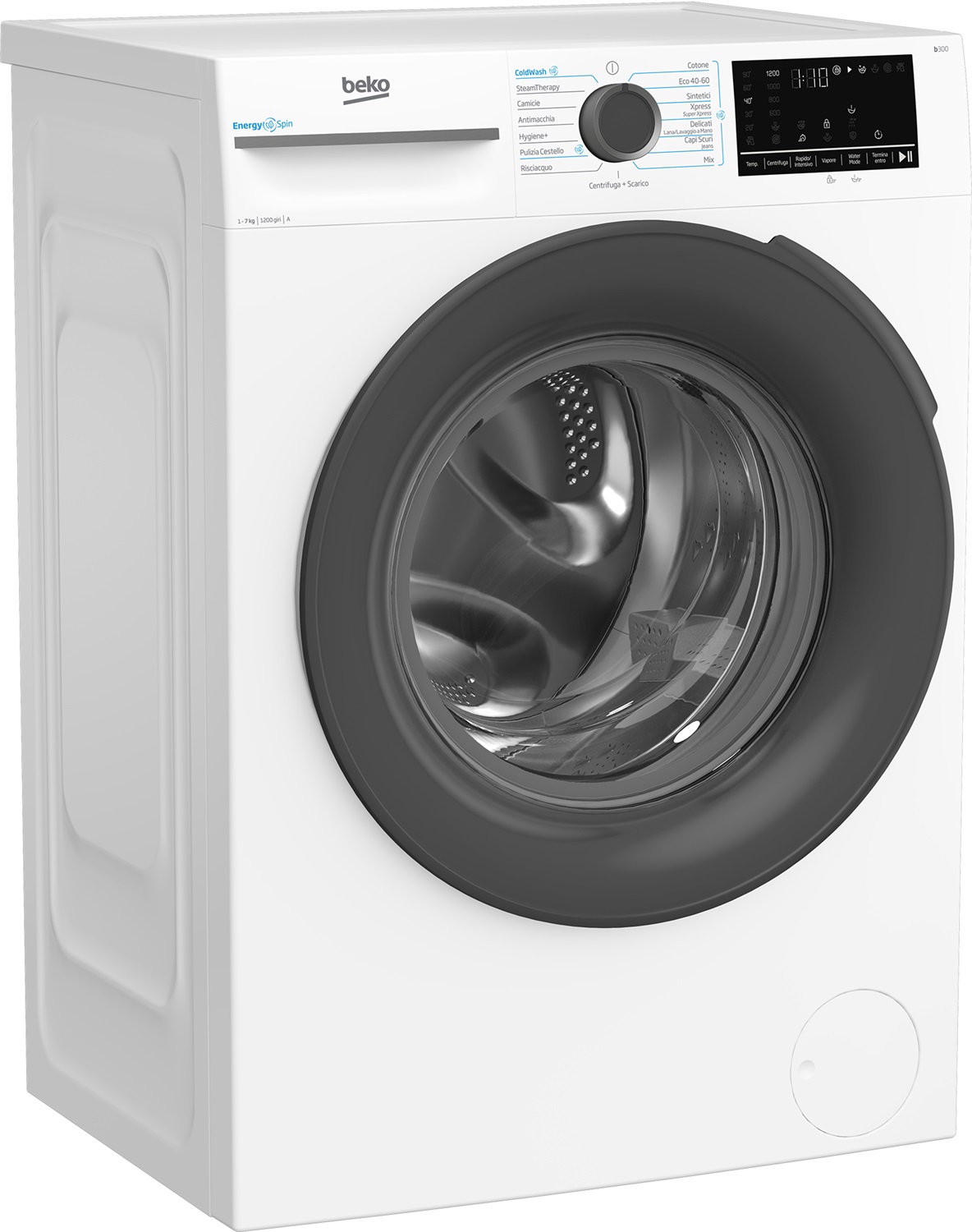 Beko BMWSU4721A: Lavatrice Slim 7Kg Frontale, Classe A, 1200 giri/min, Profondità 49.6 cm, Tecnologia EnergySpin, Vapore