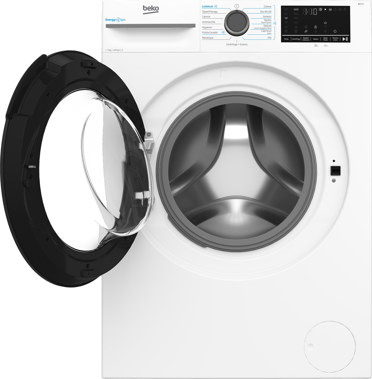 Beko BMWSU4721A: Lavatrice Slim 7Kg Frontale, Classe A, 1200 giri/min, Profondità 49.6 cm, Tecnologia EnergySpin, Vapore