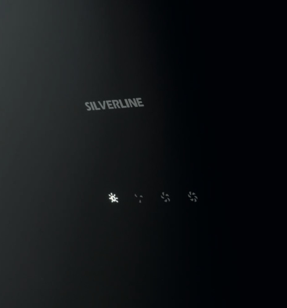Silverline 3457 SOHO Cappa a parete 80 cm Nero - 648 m³/h, Classe A, Controllo Touch, 3 Velocità, Illuminazione LED