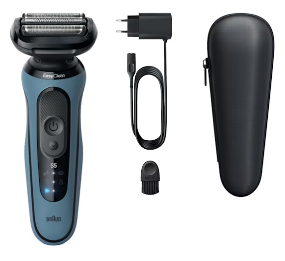 Braun Rasoio Elettrico Series 5 52-A1000S con 3 Lame Flessibili e Batteria agli Ioni di Litio