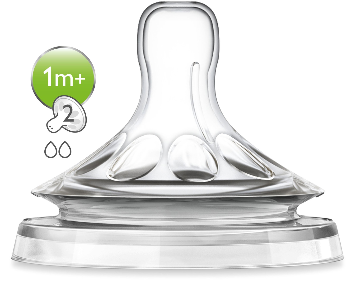 Philips AVENT Tettarella Natural, Flusso Lento, 2 Fori, 2 Pezzi, 1m
