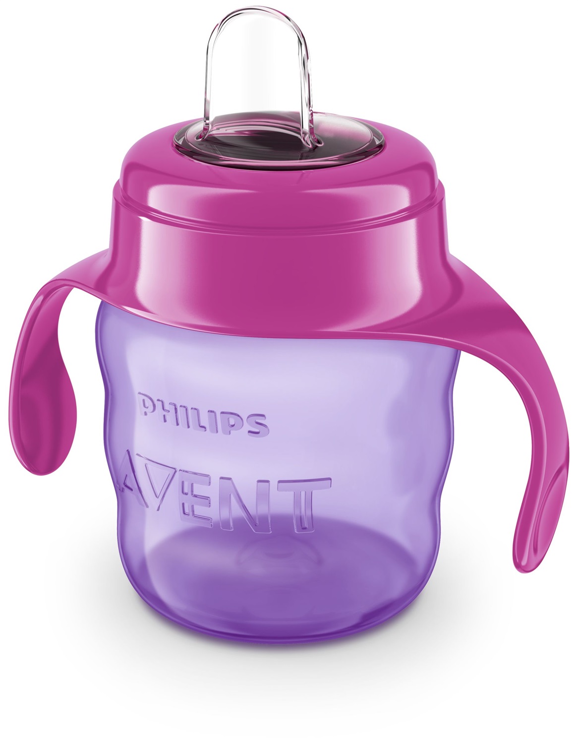 Philips Avent Tazza con Beccuccio Morbido per Bambina, 200 ml, 6m , Antigoccia e Facile da Pulire