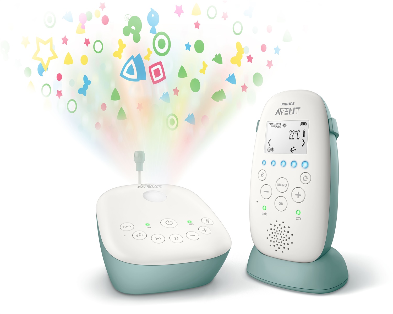 Philips AVENT SCD731/26 Baby Monitor DECT con Monitoraggio Audio e Video, Portata 330m, Verde e Bianco
