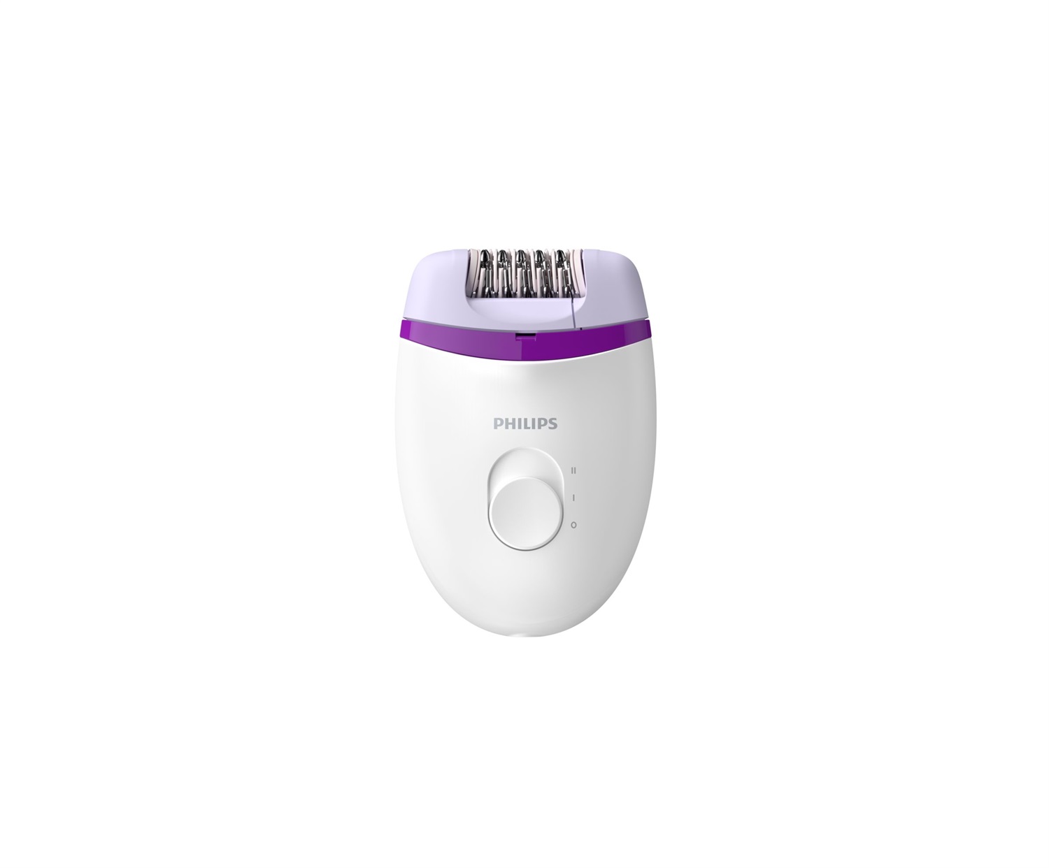 Philips Satinelle Essential BRE225/00 Epilatore Elettrico Compatto con Filo per Gambe, Bianco/Viola, 2 Velocità, Testina Lavabile