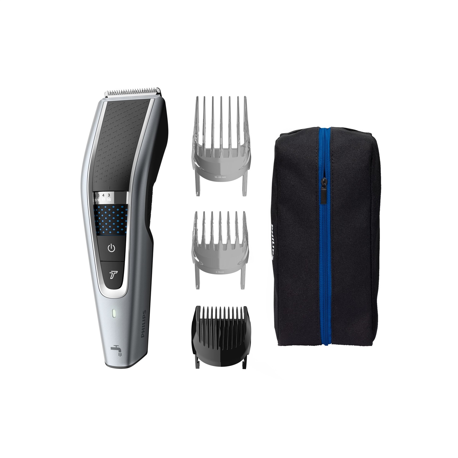 Philips Hair Clipper Series 5000 HC5630/15 - Regolacapelli Lavabile con Tecnologia Trim-n-Flow Pro e DualCut, 28 Lunghezze da 0,5 mm a 28 mm, Autonomia 90 Minuti