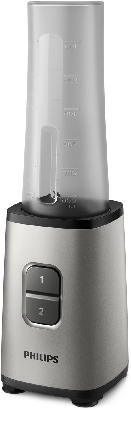 Philips To-Go HR2600/80 - Mini frullatore 350 W, 28.000 giri/min, capacità 0,7 L, borraccia lavabile in lavastoviglie, colore Argento