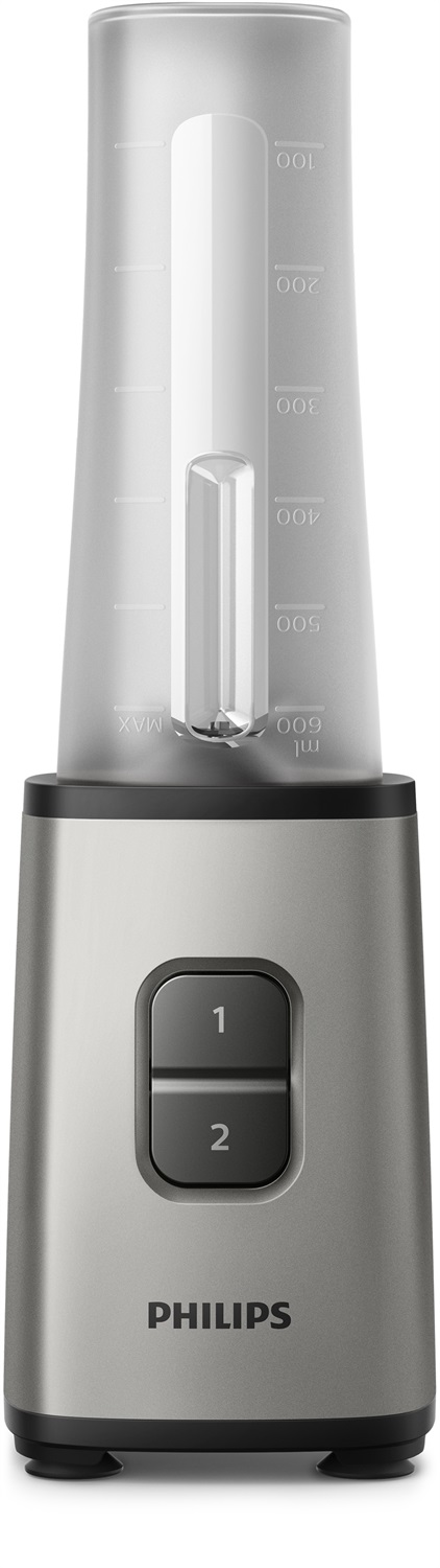 Philips To-Go HR2600/80 - Mini frullatore 350 W, 28.000 giri/min, capacità 0,7 L, borraccia lavabile in lavastoviglie, colore Argento