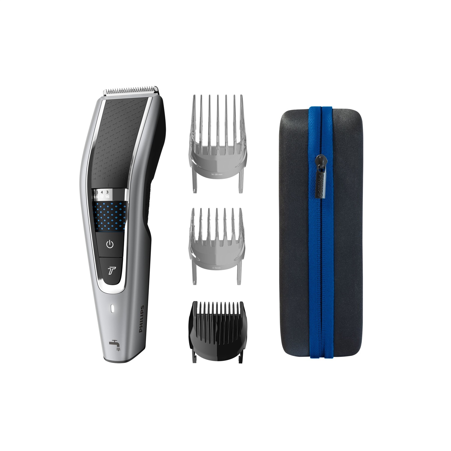 Philips Hair Clipper Serie 5000 HC5650/15 - Regolacapelli Lavabile con Tecnologia Trim-n-Flow e DualCut, 28 Regolazioni di Lunghezza, Lame Autoaffilanti e Modalità Turbo