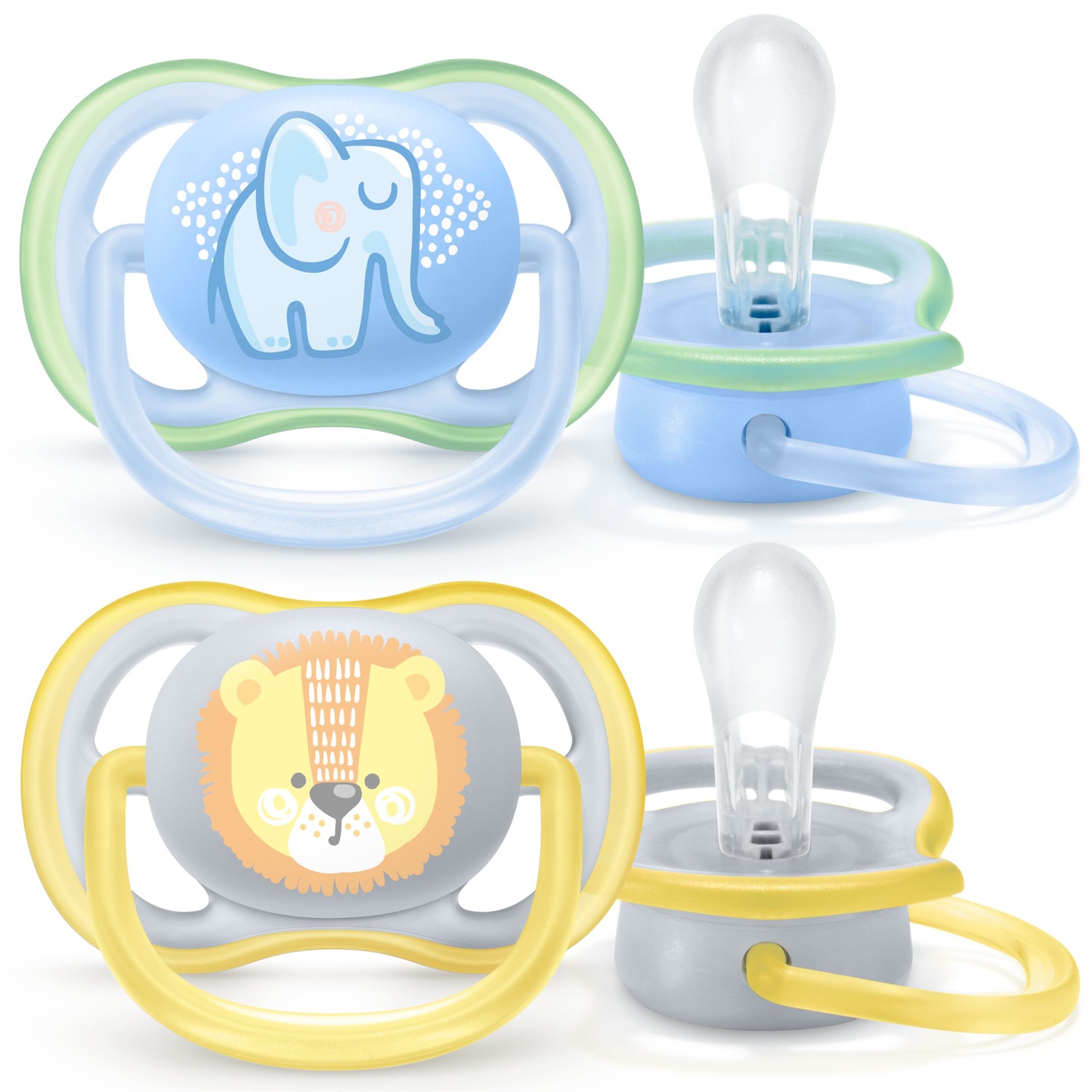 Philips AVENT Ultra Air Succhietto Elefante/Leone Maschio 0-6 Mesi - 2 Pezzi