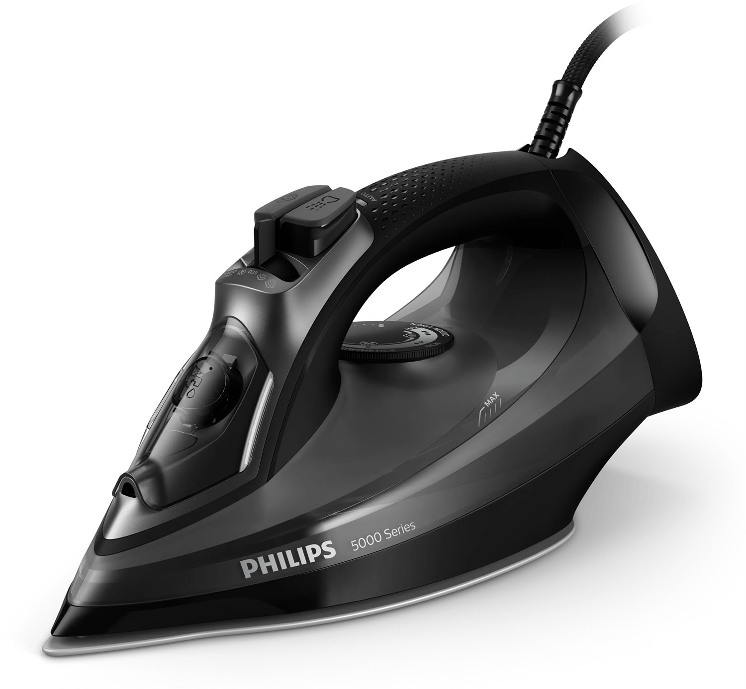 Philips Ferro da Stiro a Vapore Serie 5000 DST5040/80 - Potenza 2600W, Vapore Continuo 45 g/min, Colpo di Vapore 200 g, Piastra SteamGlide Plus, Serbatoio 320 ml, Lunghezza Cavo 2 m