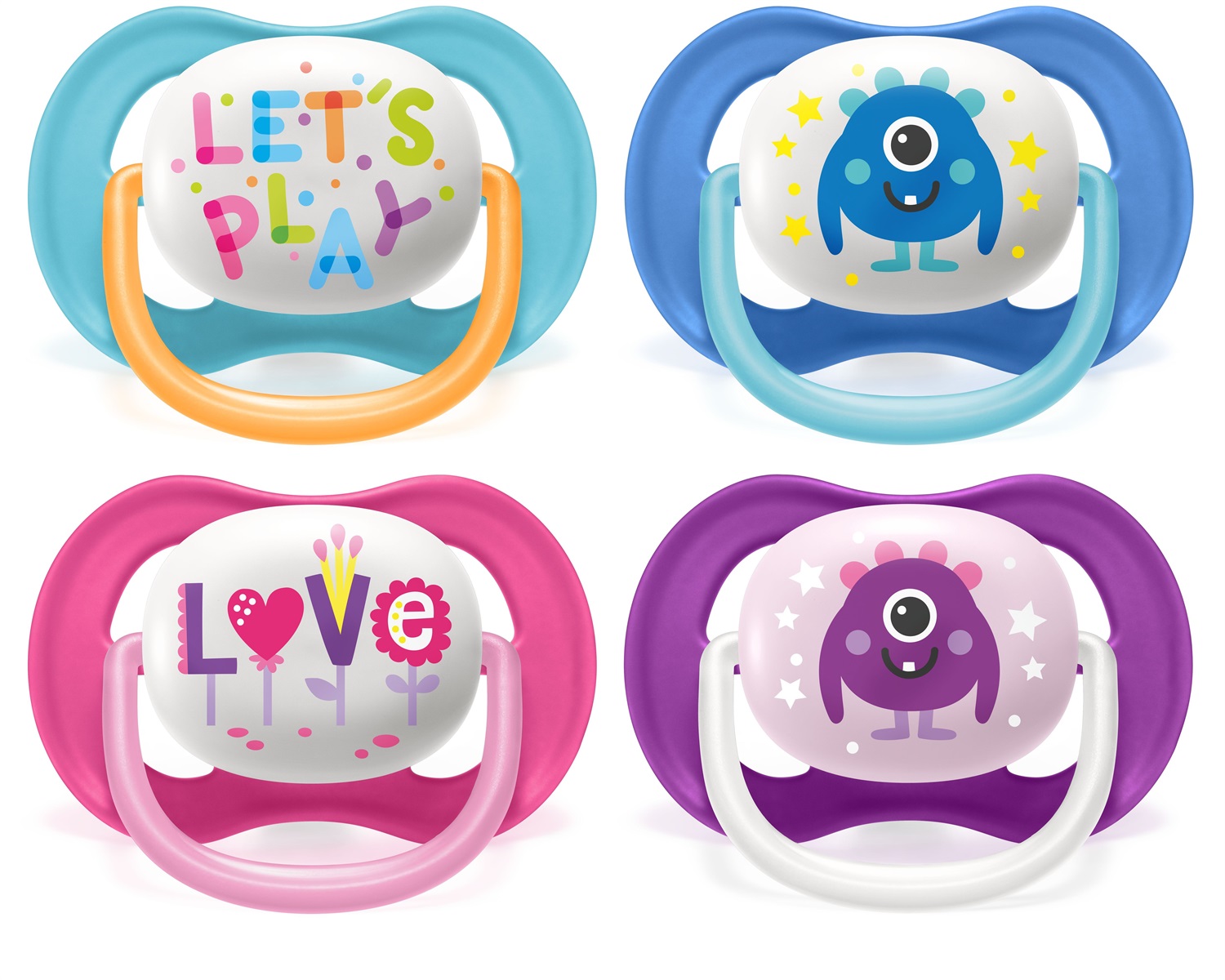 Philips AVENT Ultra Air Succhietto 0-6 Mesi e 6-18 Mesi, Collezione Animali, 2 Pezzi