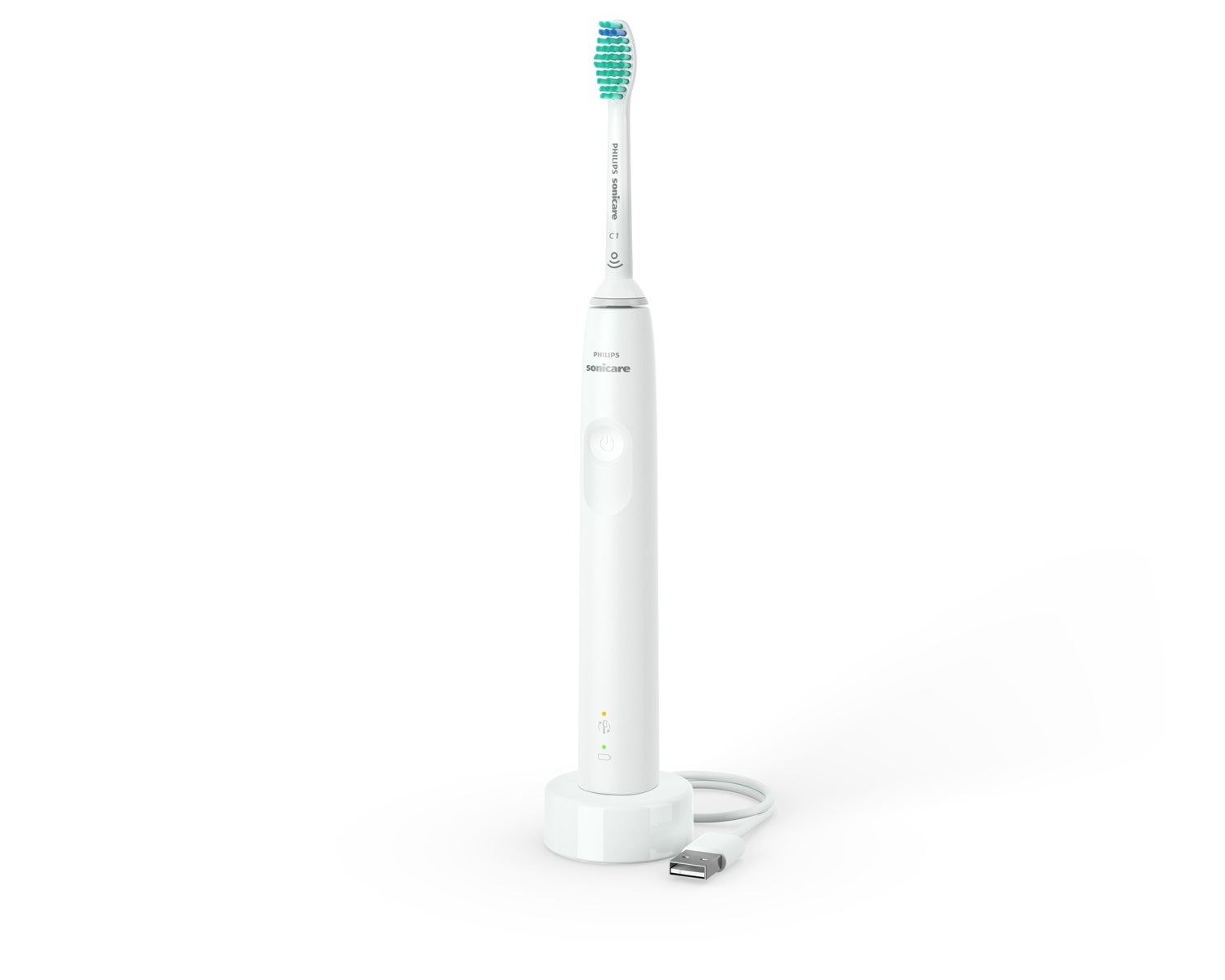Philips Sonicare Spazzolino Elettrico Sonico Serie 3100 Bianco HX3671/13 con Sensore di Pressione, SmarTimer e QuadPacer