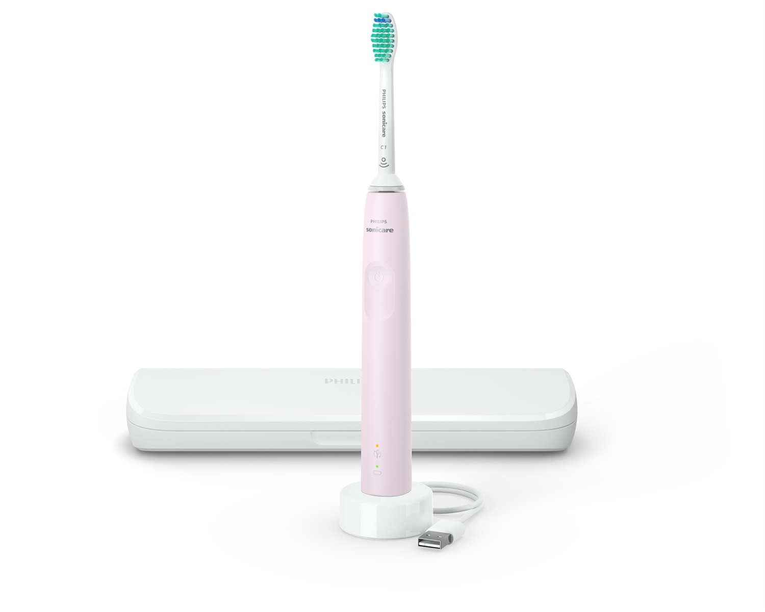 Philips Sonicare Serie 3100 HX3673/11 Spazzolino Elettrico Sonico con Sensore di Pressione, SmarTimer, QuadPacer, 1 Testina e Custodia da Viaggio - Rosa