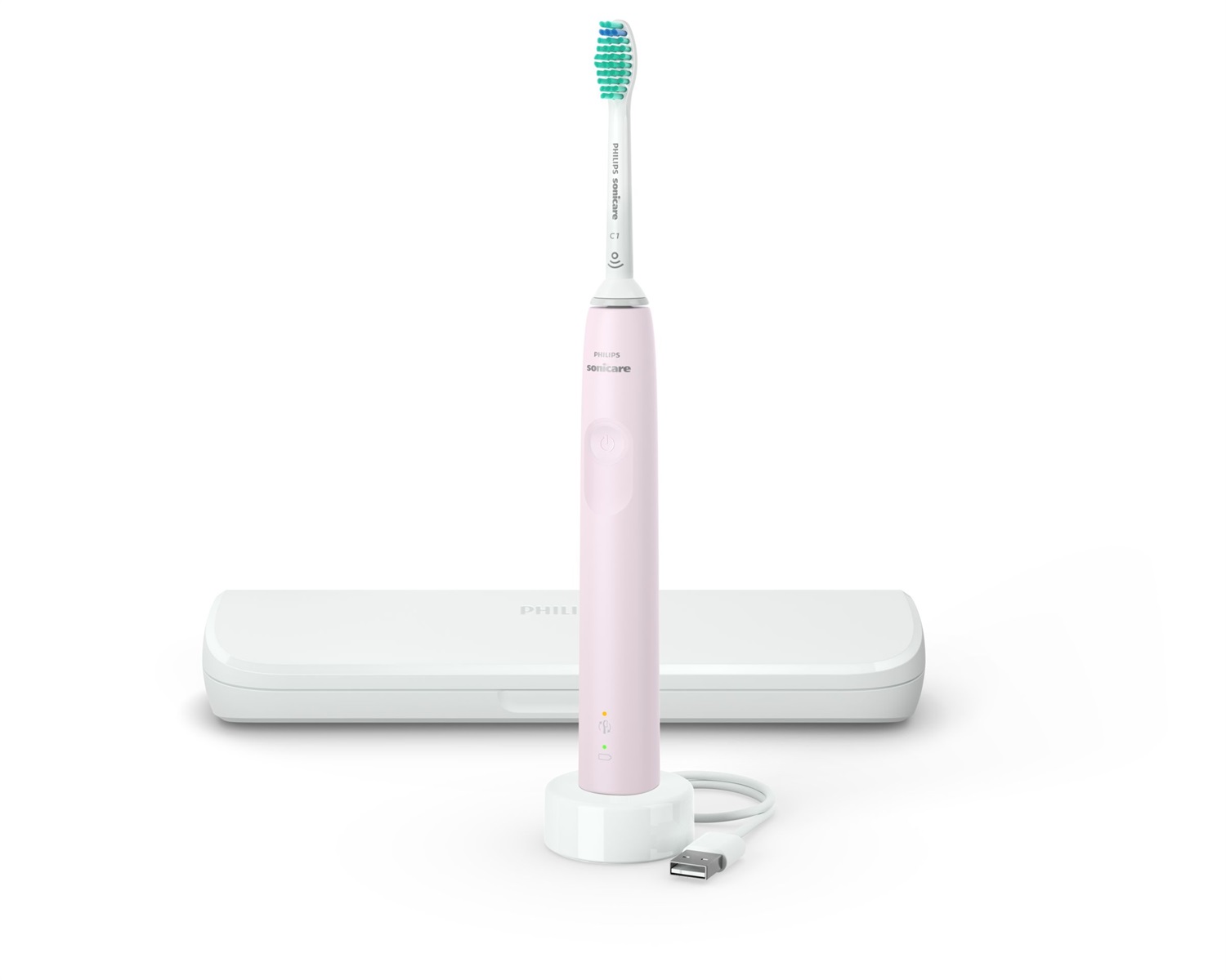 Philips Sonicare Serie 3100 HX3673/11 Spazzolino Elettrico Sonico con Sensore di Pressione, SmarTimer, QuadPacer, 1 Testina e Custodia da Viaggio - Rosa