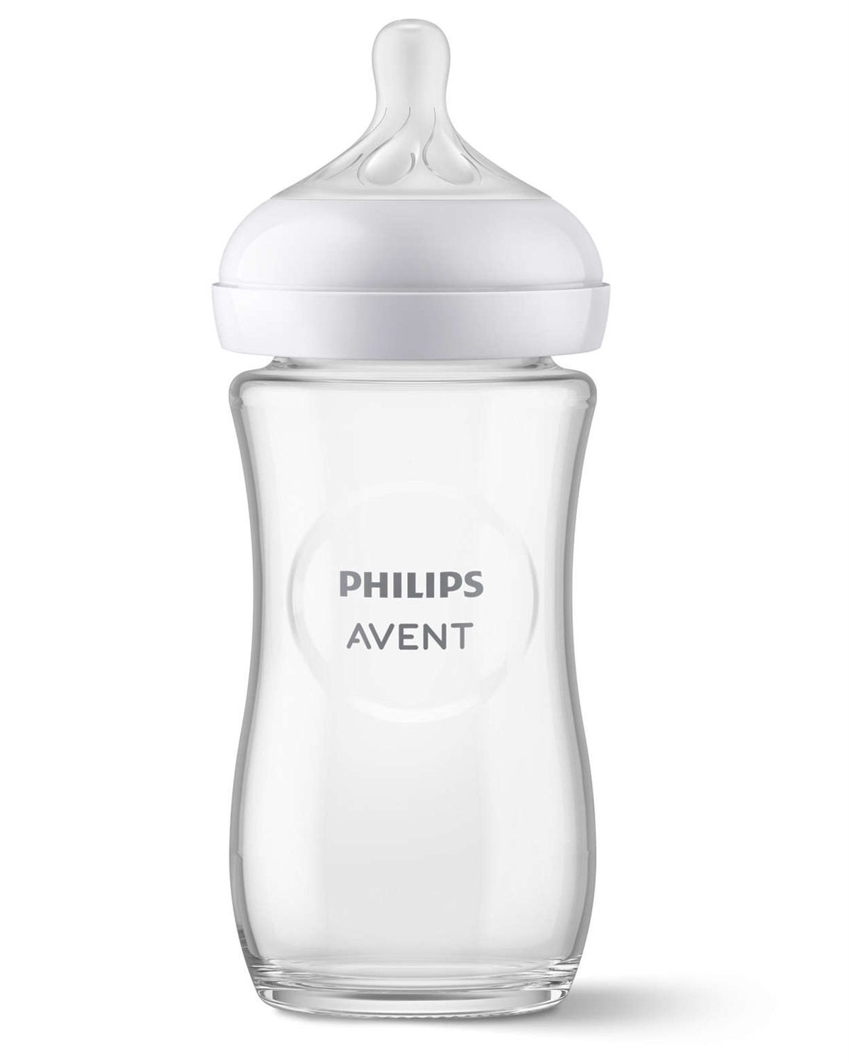 Philips AVENT Biberon Natural Response in Vetro 240 ml, Tettarella Flusso 3, Senza BPA